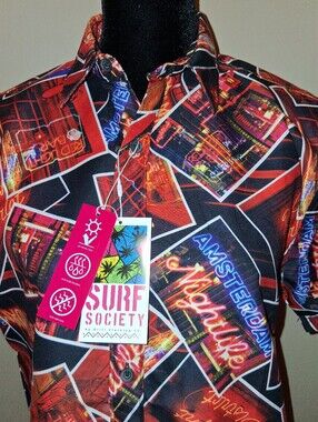 Surf Society Shirt New Size Large Amsterdam Nightlife Shirt   NWT